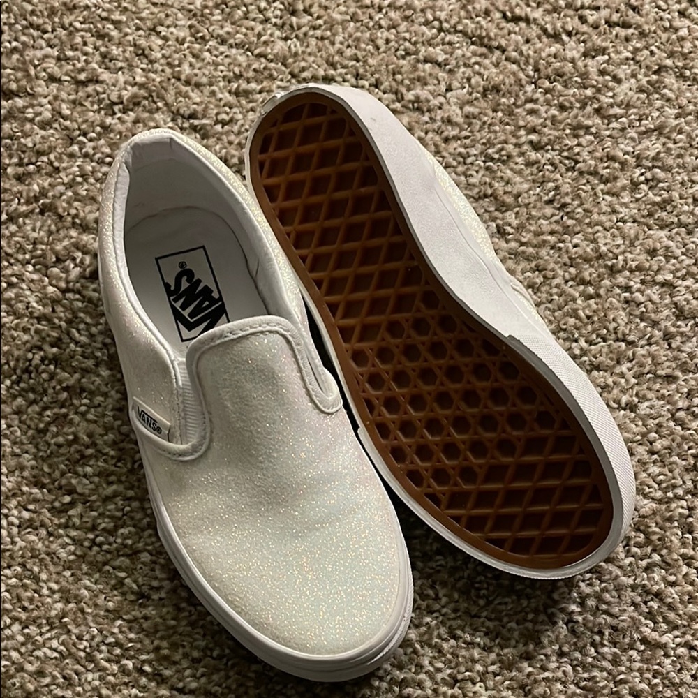 Vans Kids White Slip-On Shoes